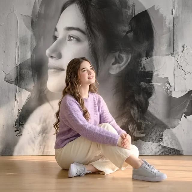 Lavender Sweater Floor Portrait preview image 1