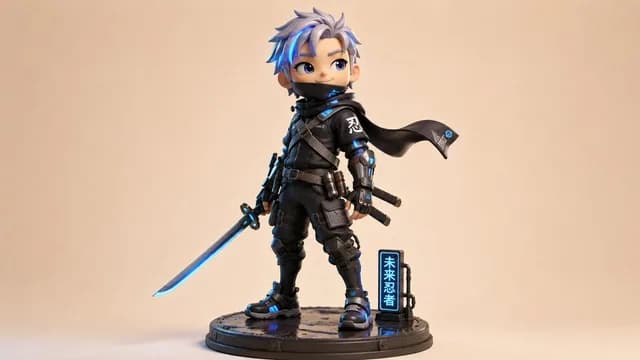 Chibi Cyber Ninja Figurine preview image 1