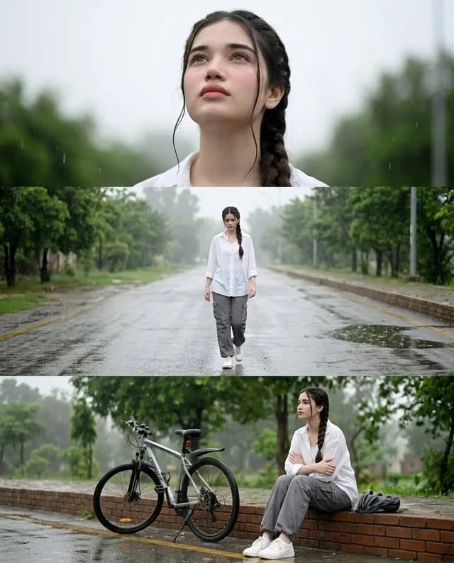 Rainy Street Triptych Portrait preview image 1