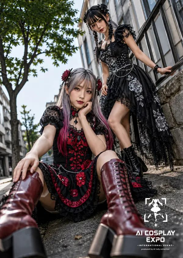 Gothic Lolita AI Cosplay Duo preview image 1