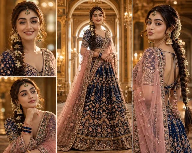 South Asian Royal Bridal Portrait Collage preview image 1