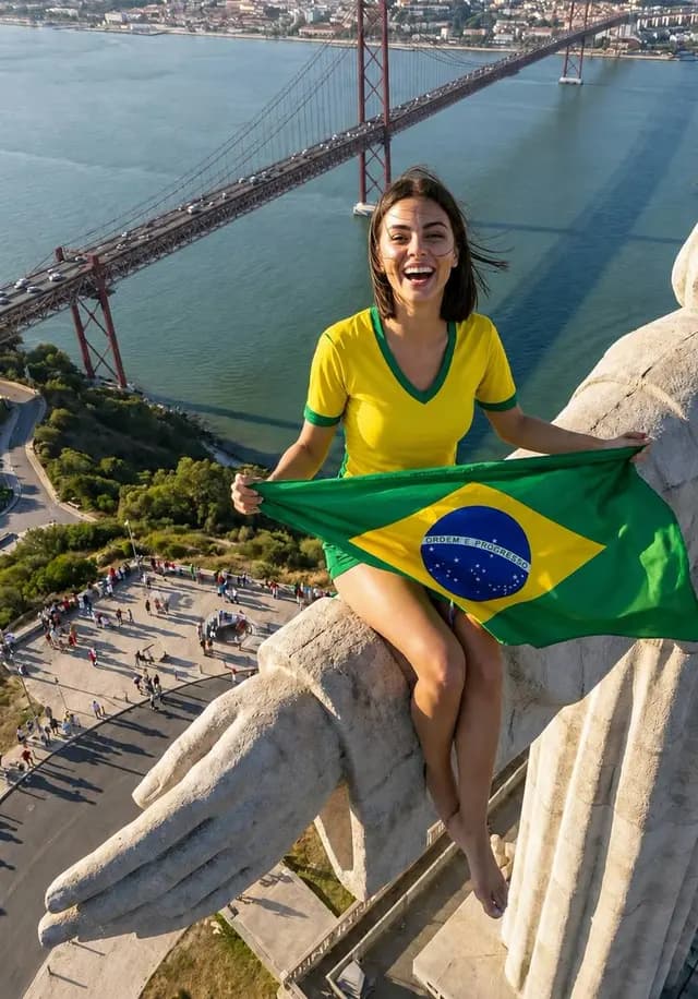 Brazilian Football Fan at Christ the Redeemer preview image 1