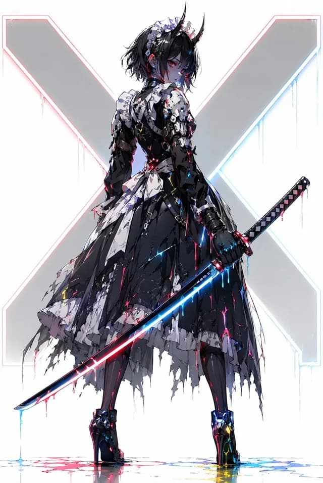 Cyber Demon Maid Katana preview image 1