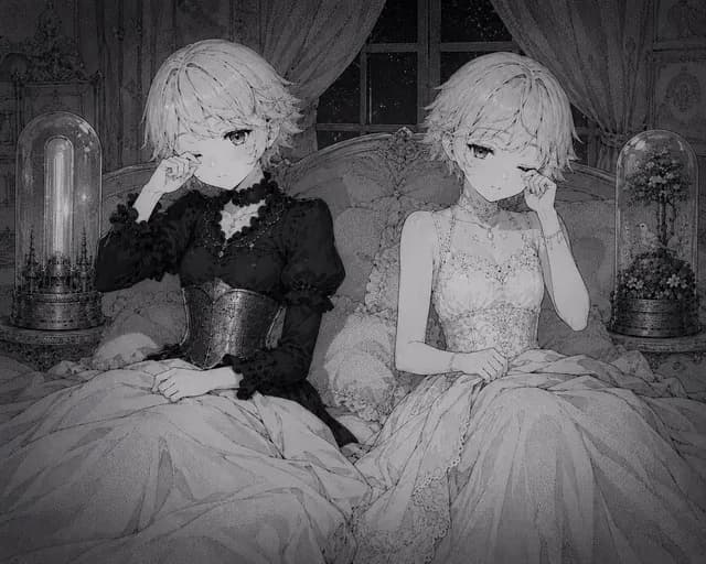 Gothic Twin Bedroom Manga preview image 1