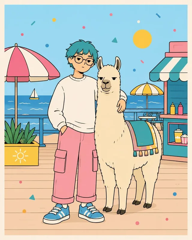 Kawaii Pastel Doodle Stationery Art preview image 1