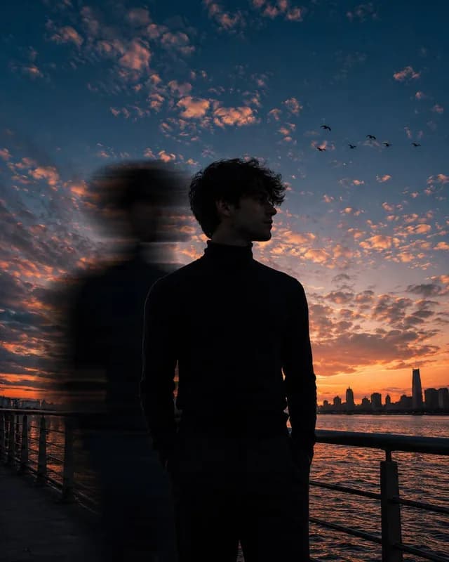 Motion Blur Sunset Portrait preview image 1