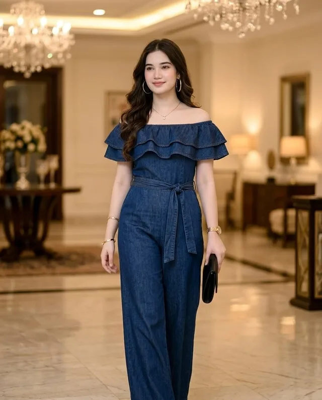 Luxury Hotel Denim Jumpsuit Portrait preview image 1