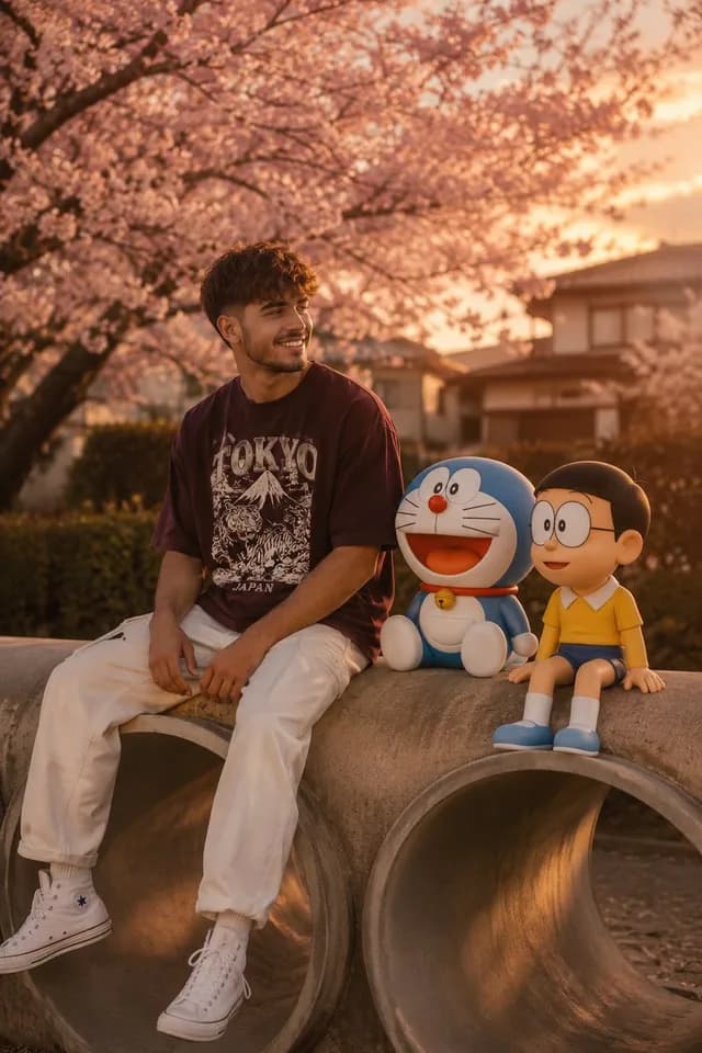 Japanese Playground Sunset Scene preview image 1