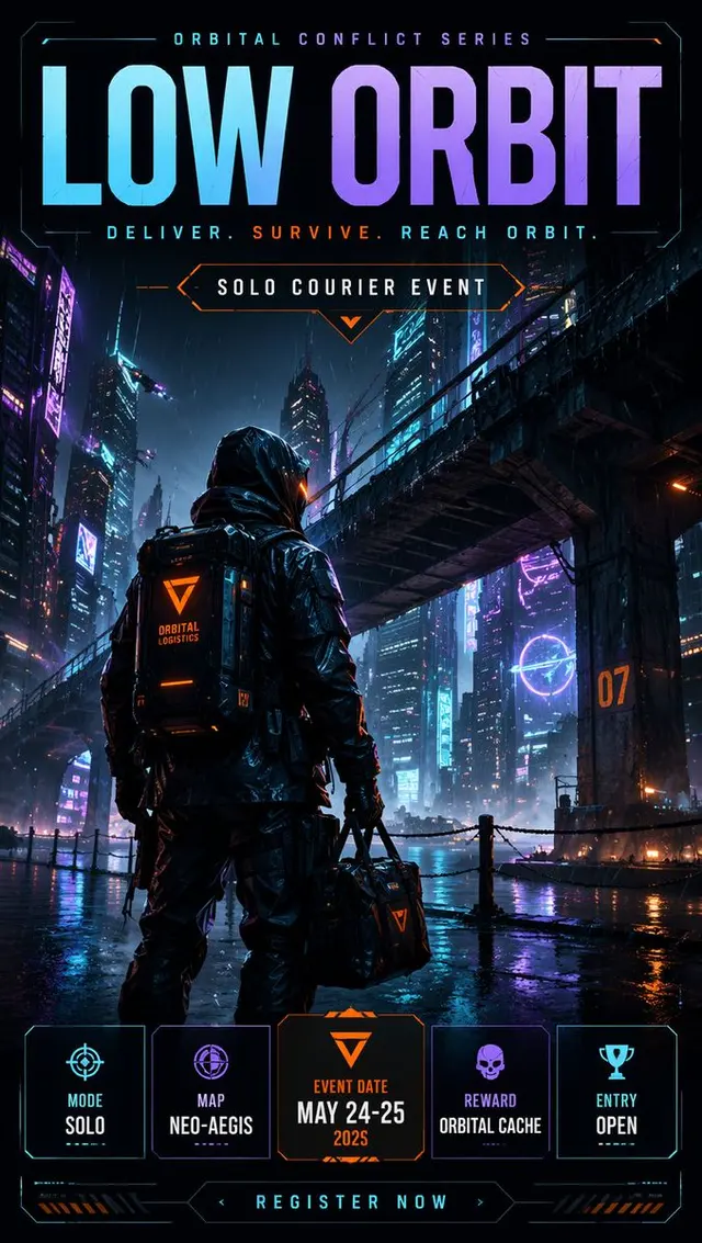 Cyberpunk Esports Courier Poster preview image 1