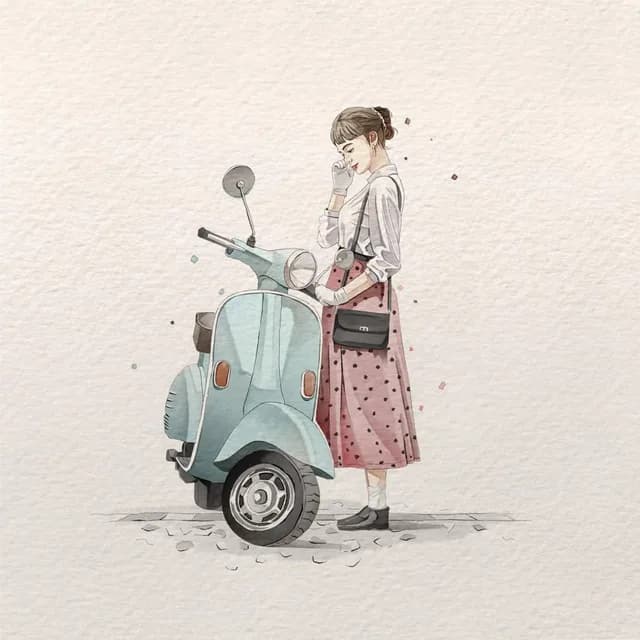 Watercolor Fashion Illustration Aesthetic preview image 1