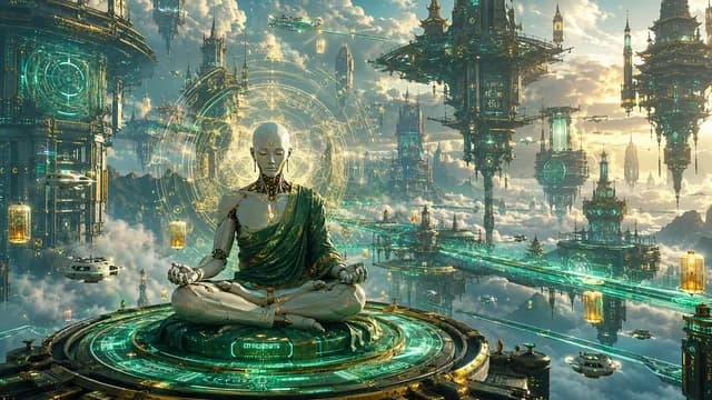 Cyberpunk Android Monk Sky City preview image 1