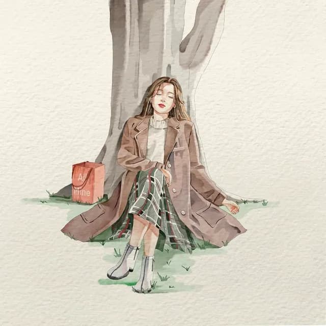Minimalist Watercolor Anime Portrait Prompt - 1 preview image 1
