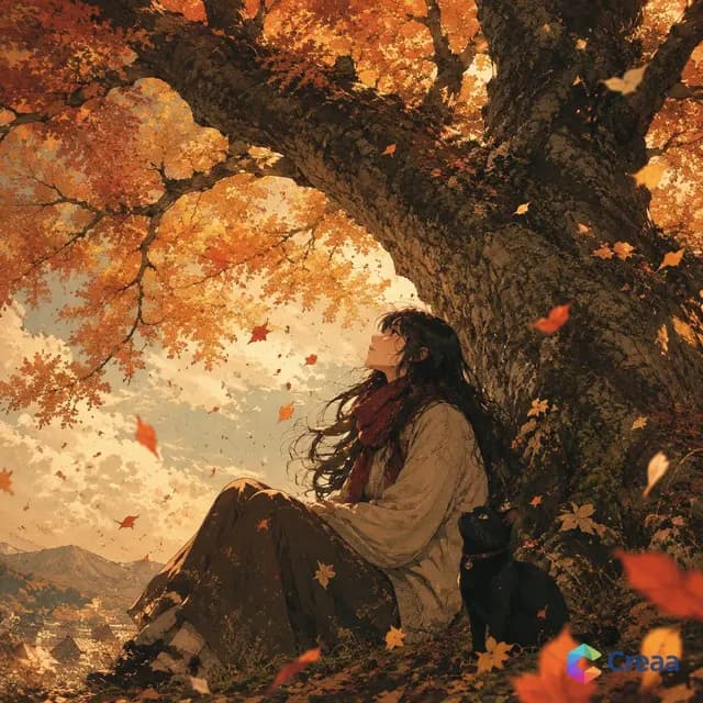 Cinematic Autumn Watercolor Illustration preview image 1