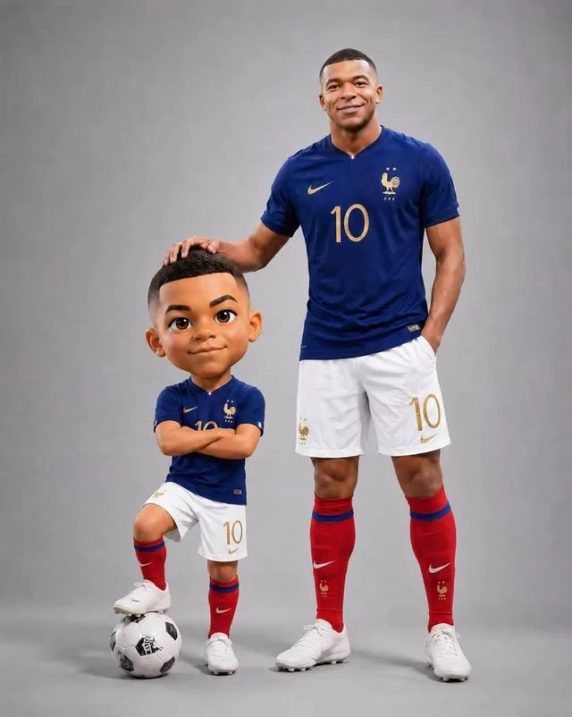 Footballer with Chibi Mini-Me Portrait - 1 preview image 1