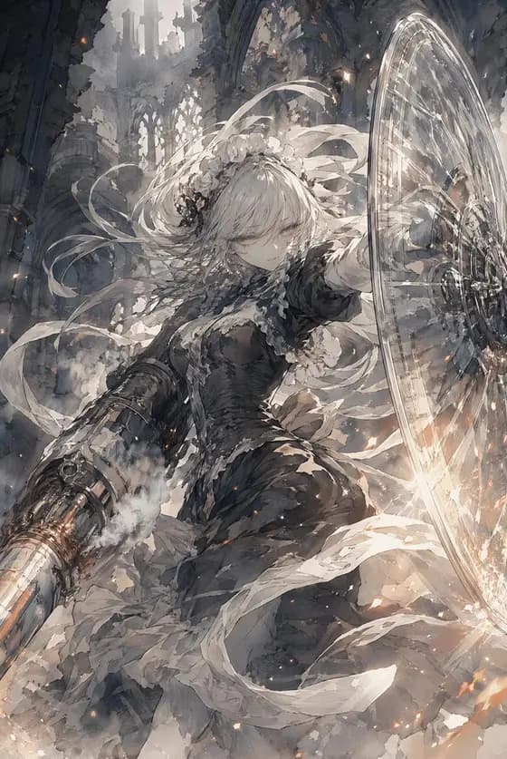 Silver-Haired Cathedral Battle Maiden preview image 1