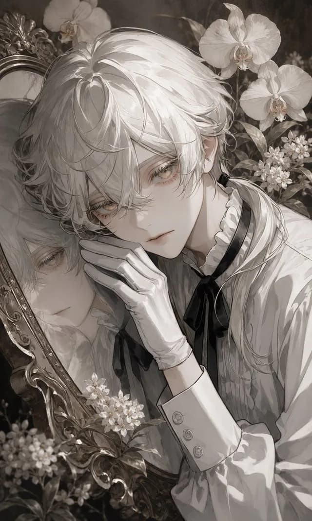 Sepia Anime Noble With Mirror preview image 1