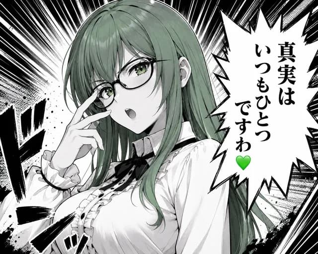 Green-Haired Manga Lady Speech Bubble - 1 preview image 1