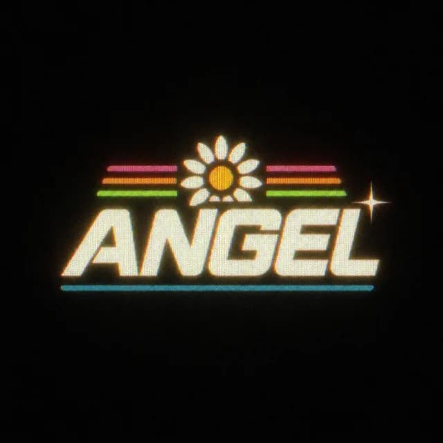 Retro Neon Angel Logo preview image 1