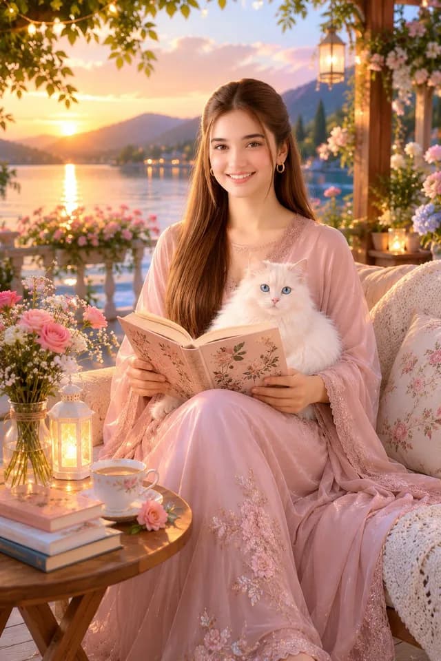 Romantic Lakeside Garden Portrait preview image 1