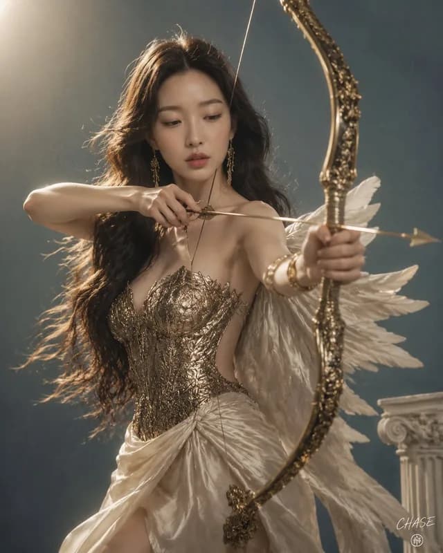 Golden Archer Goddess Studio Portrait preview image 1