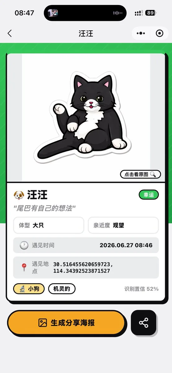 Cat Recognition Result Screen - 1 preview image 1