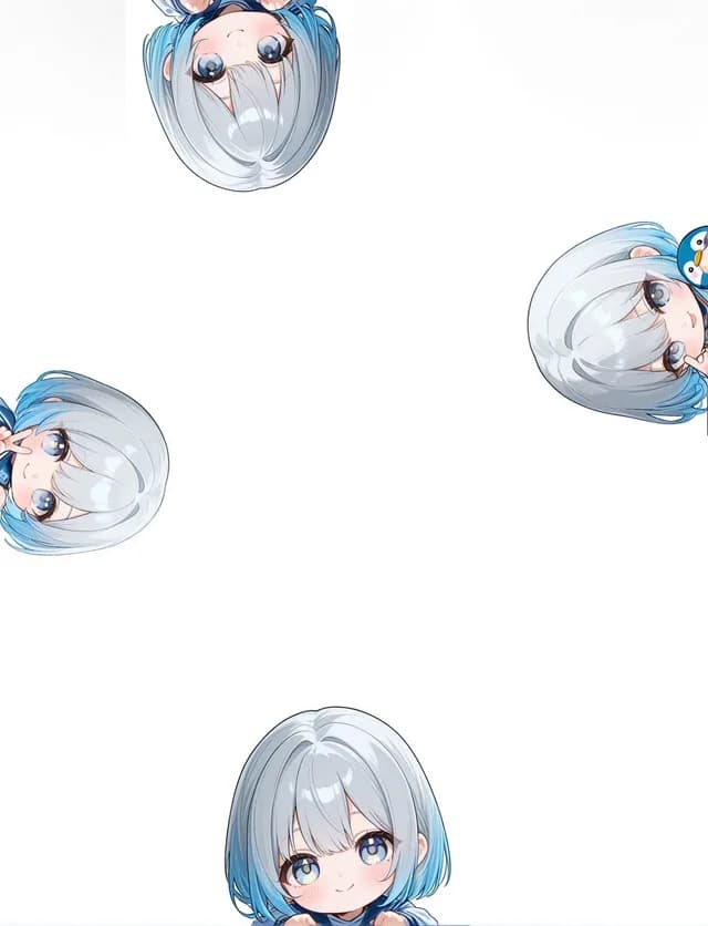 Peeking Chibi Penguin Girl Wallpaper preview image 1