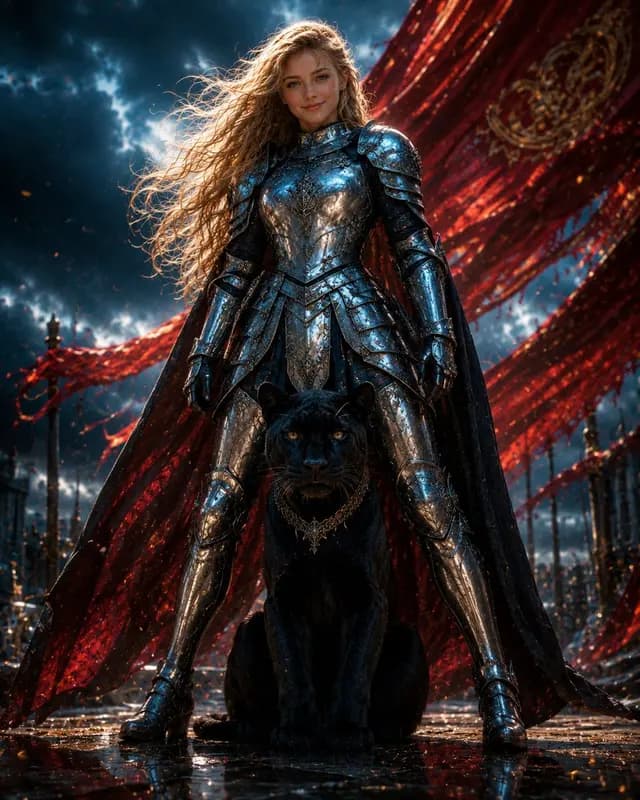 Armored Warrior with Black Panther preview image 1