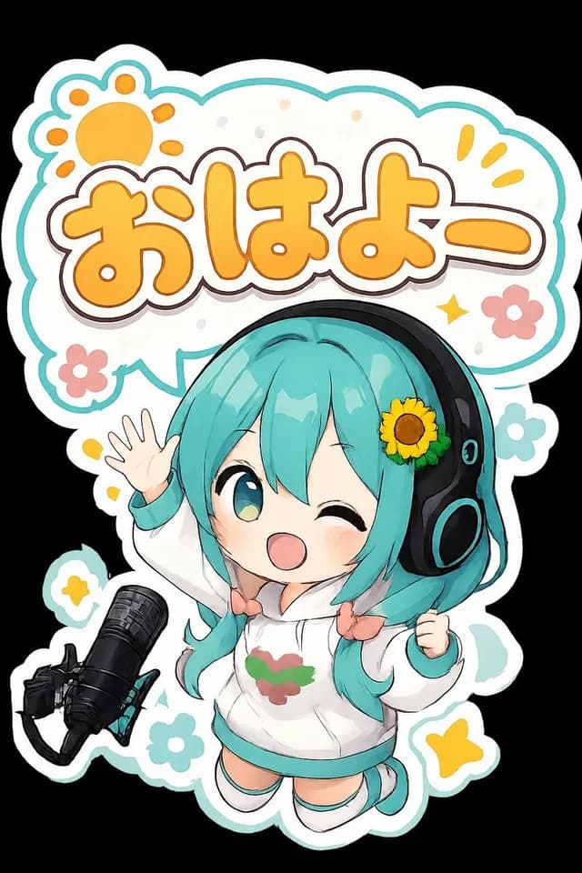 Chibi Morning Greeting Sticker preview image 1