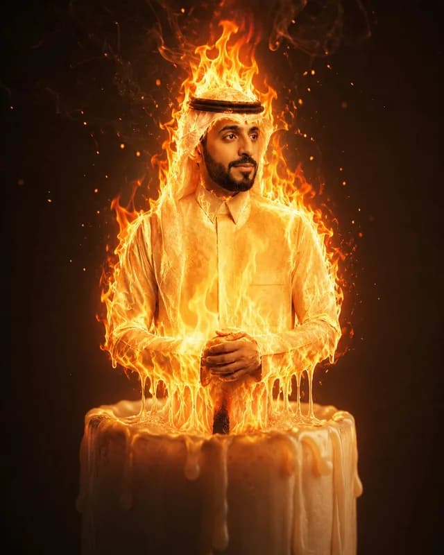 Living Flame Candle Surreal Portrait preview image 1