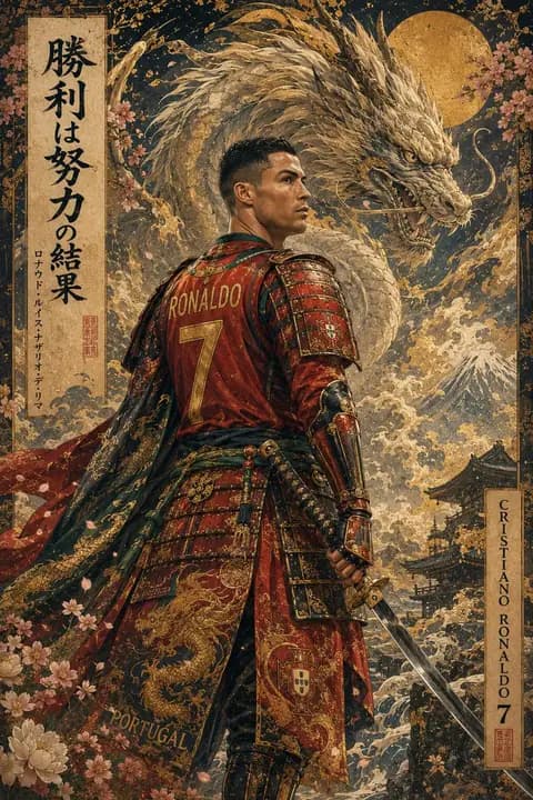 Ukiyo-e Mythological Samurai Portrait - 1 preview image 1