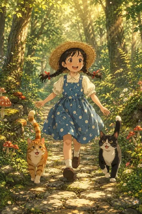Girl Running Through Enchanted Forest preview image 1