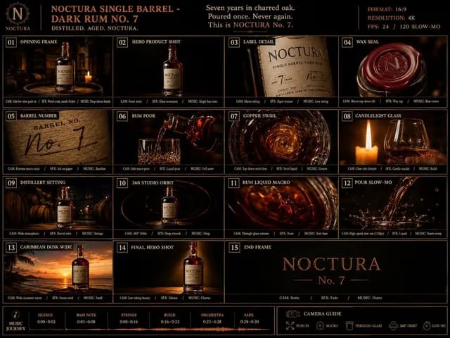 Dark Rum Commercial Storyboard preview image 1