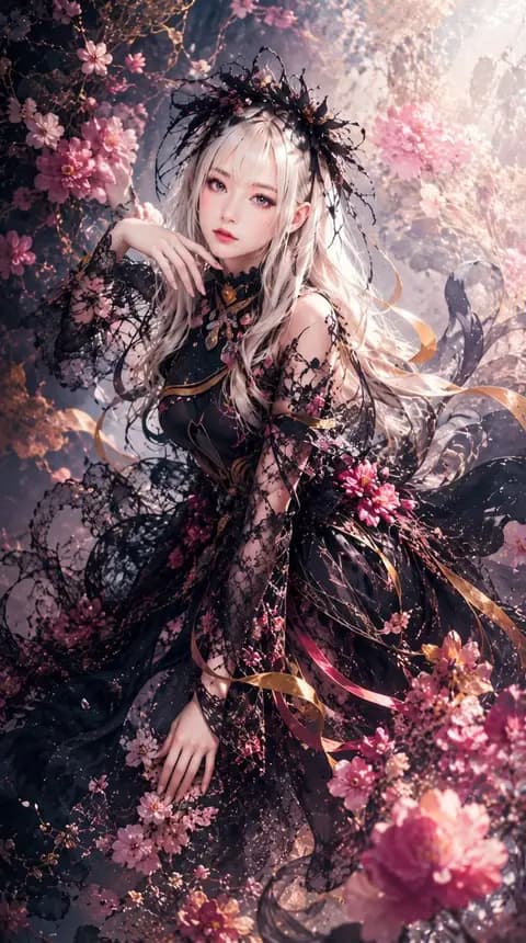 Gothic Blossom Anime Portrait - 1 preview image 1
