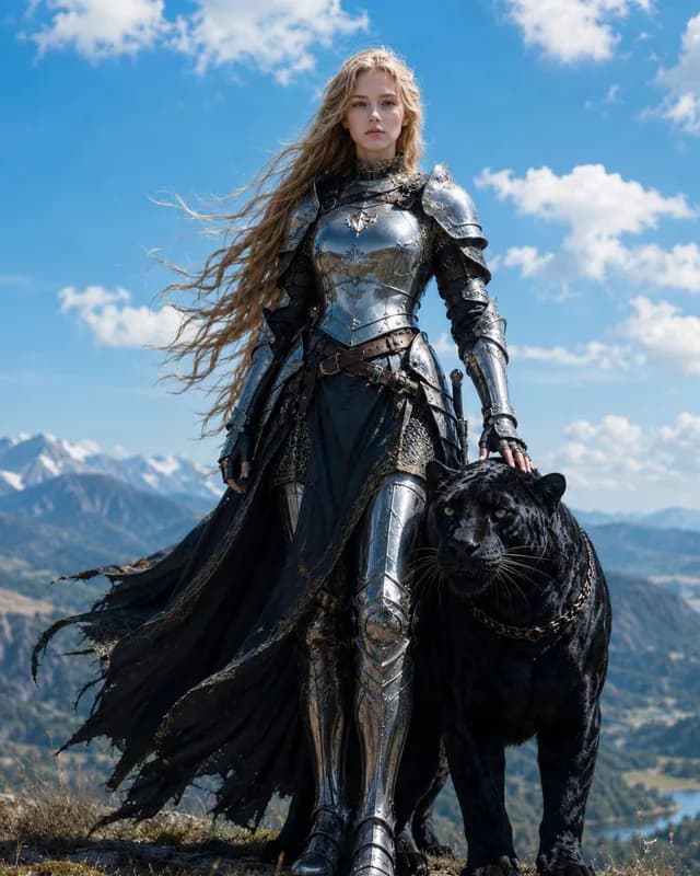 Blonde Knight with Black Panther preview image 1