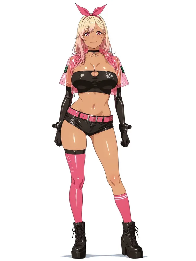 Pink Cyberpunk Survivor Anime Girl preview image 1