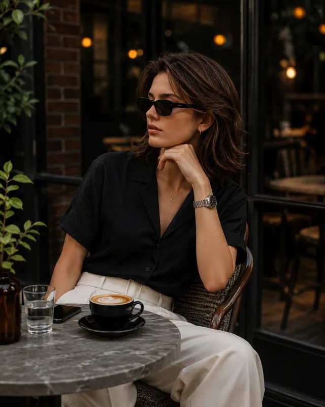 Elegant European Cafe Lifestyle Portrait - 1 preview image 1