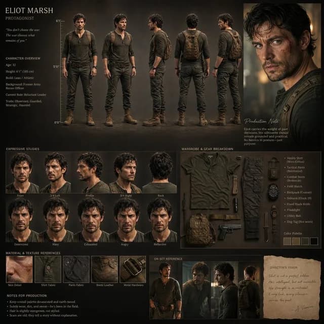Cinematic Film Character Design Board preview image 1