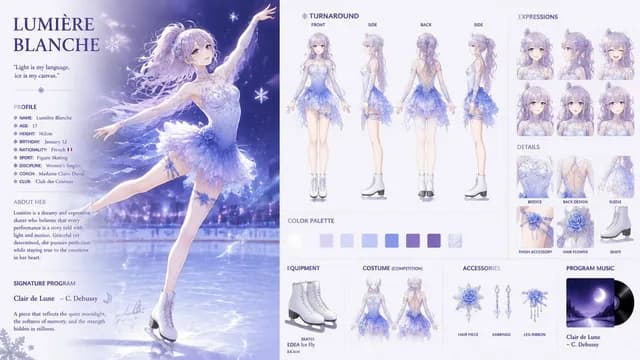 Anime Character Design Sheet preview image 1
