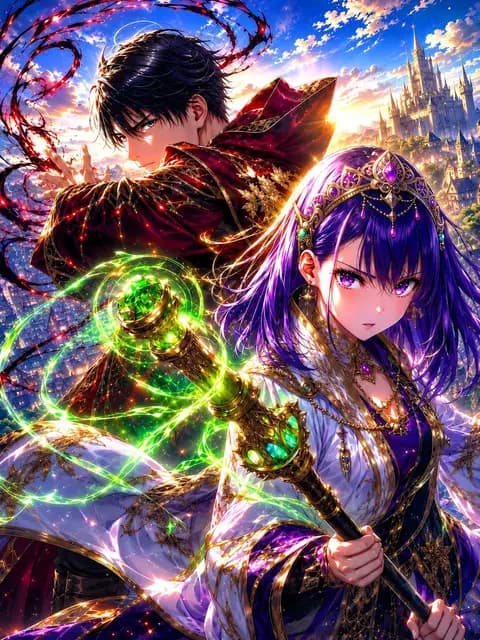 Royal Anime Mages at Dawn preview image 1