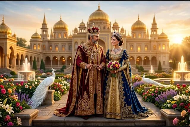Colorful Royal Sunrise Palace Scene - 1 preview image 1