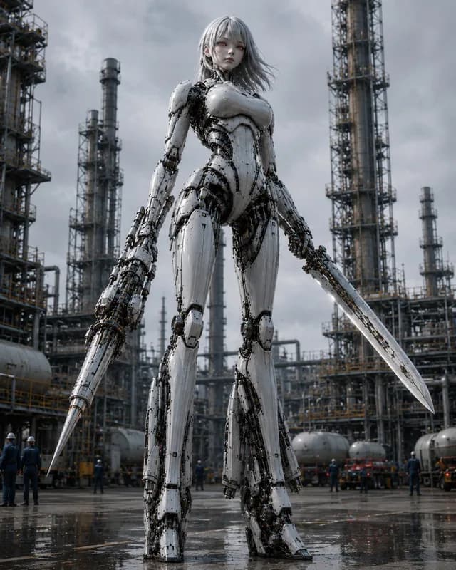 Giant Weaponized Robot in Refinery preview image 1