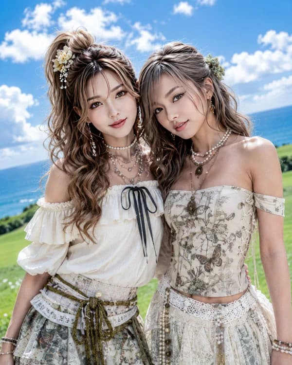Seaside Boho AI Lady Duo preview image 1
