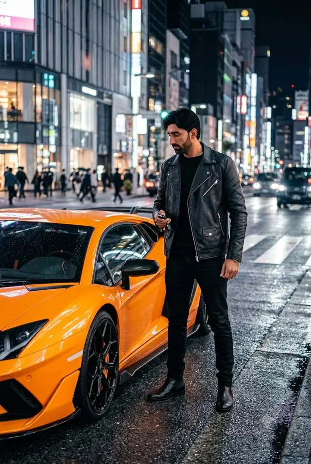 Cinematic Lamborghini Night Scene preview image 1