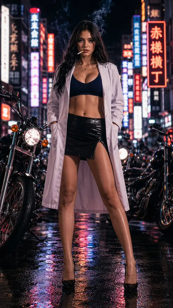 Anime Character to Neon Street Photo preview image 1