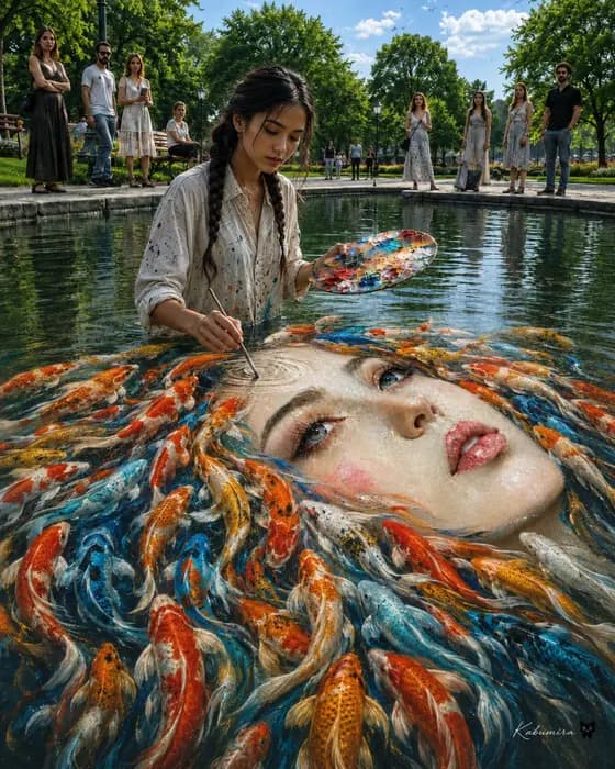 Surreal Koi Pond Portrait Painter preview image 1