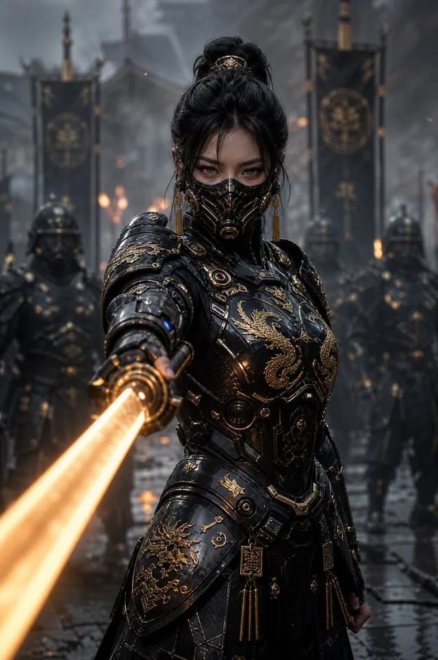 Cyber Samurai Empress Portrait preview image 1