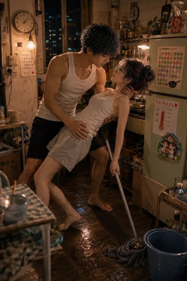 Romantic Mopping Slip in Rental Kitchen - 1 preview image 1