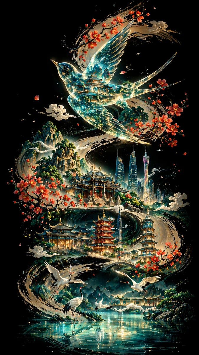 Calligraphic City Impression Poster preview image 1