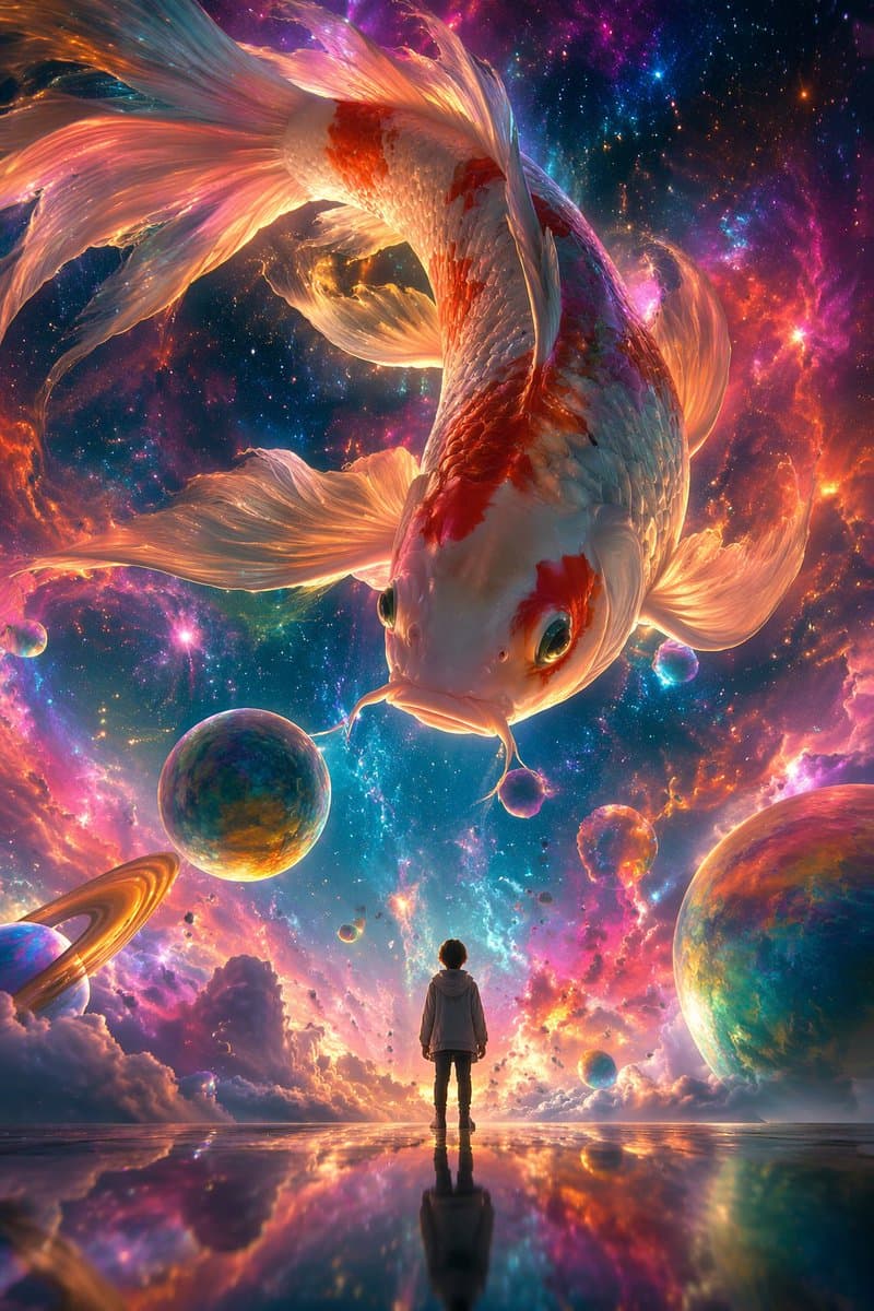 Surrealist Koi Fish Illustration preview image 1