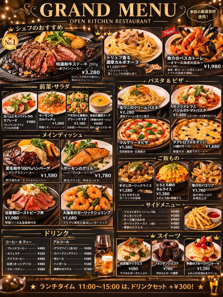 Comprehensive Restaurant Grand Menu Design preview image 1